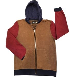 BDG Sweater Colorblock Hoodie. Full Zip. Size med.